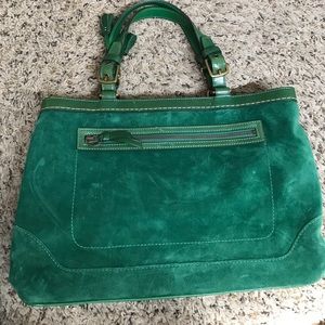 Vintage Coach Suede Leather Bag